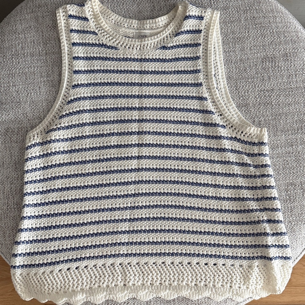 Striped jcrew Crochet Tank Top